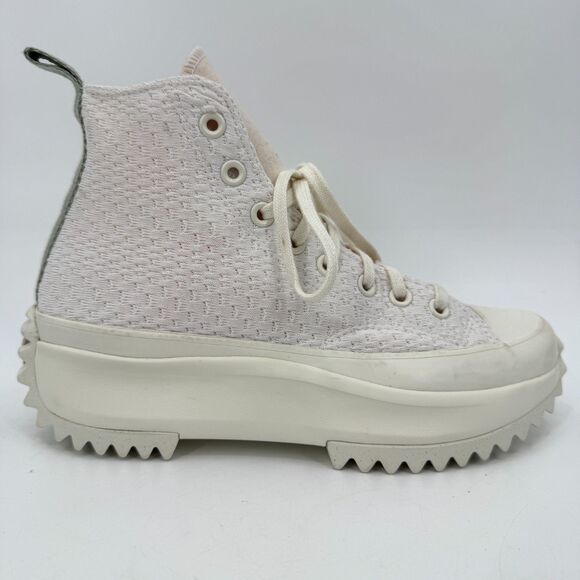CONVERSE Run Star Hike White Orange Platform Sneakers Size 7.5